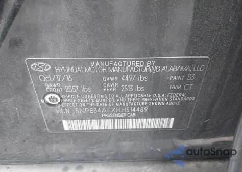 2017 Hyundai Sonata Sport from USA, damaged, VIN 5NPE34AFXHH514489